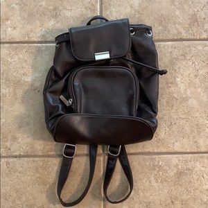 Vintage Small Brown Vinyl Backpack